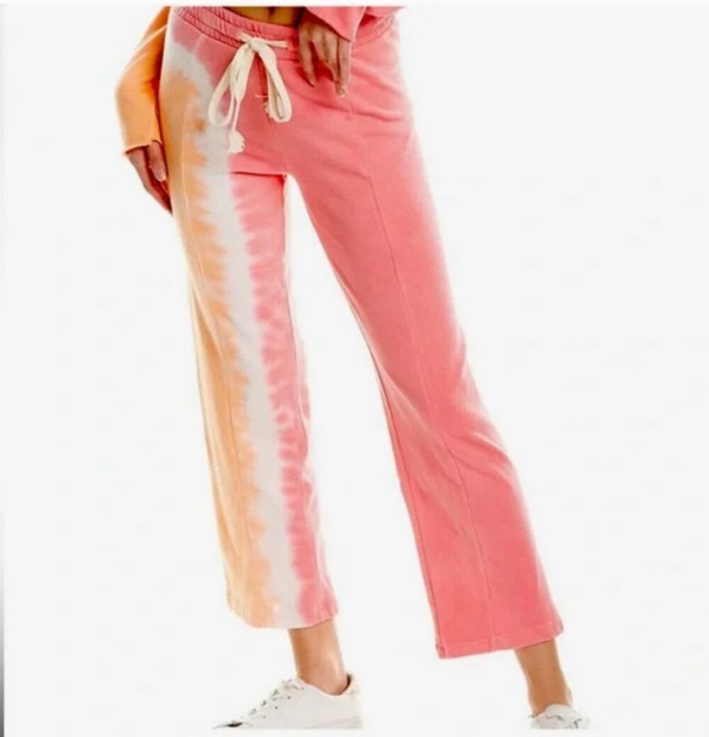 Wildfox Kara Sherbet Tie Dye Lounge Pants Large Cropped Drawstring